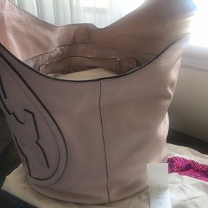 Tory Burch Large All T hobo bag in Light Oak